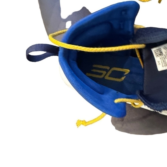 Stephen Curry’s Andre Armour 3ZERO 2 Royal blue yellow/white basketball shoes - Picture 7 of 7